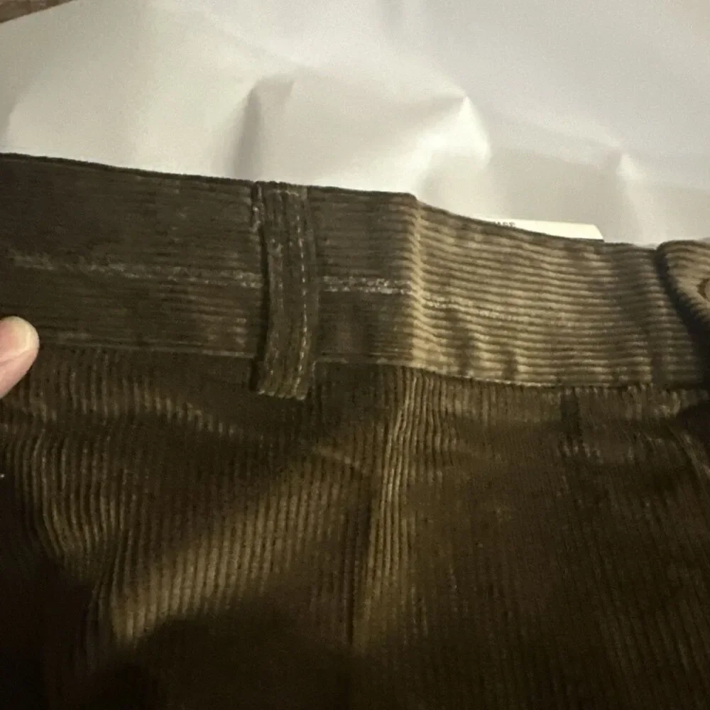 Tasso Elba Brown Corduroy Academia Straight Leg Pants Mens Sz 35x30 Preppy